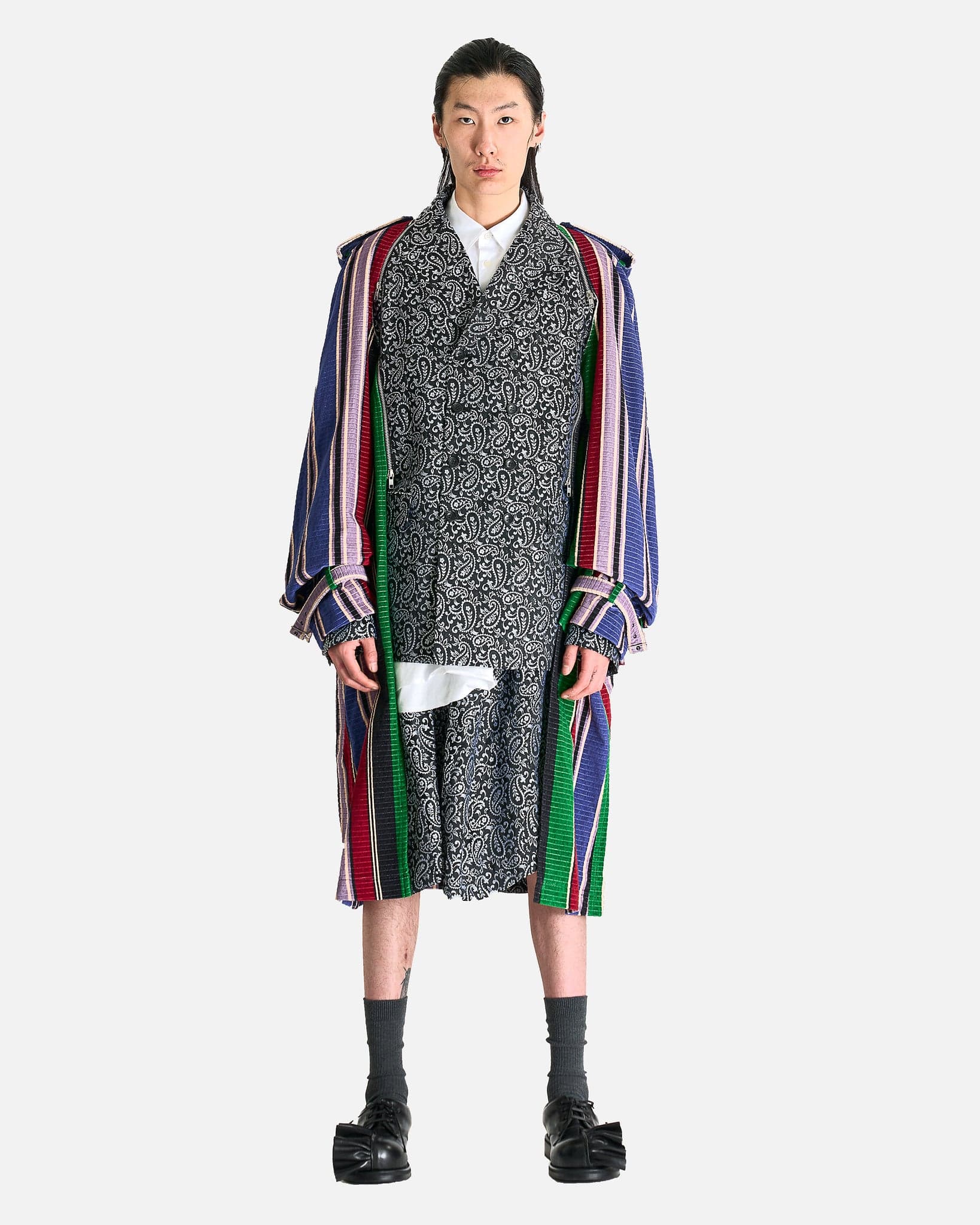 Paneled Patchwork Coat in Multi – SVRN
