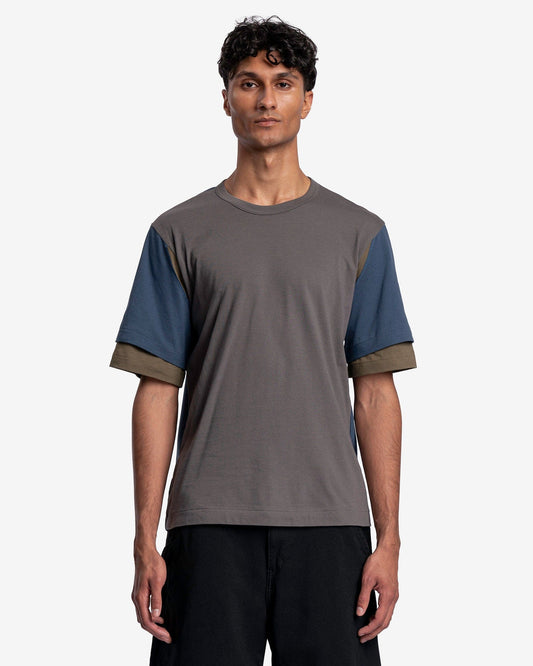Comme des Garcons Homme Deux Men's T-Shirts Paneled T-Shirt in Grey