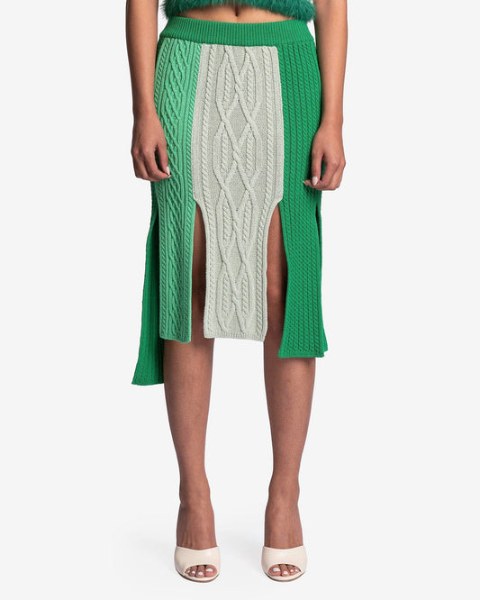 Andersson Bell Women Skirts Paola Knitted Panelled Skirt in Green