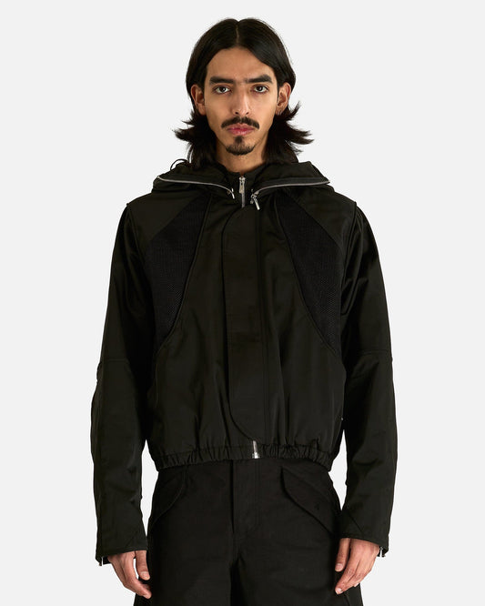 FFFPOSTALSERVICE Men's Jackets Parachute Hooded Jacket in Black
