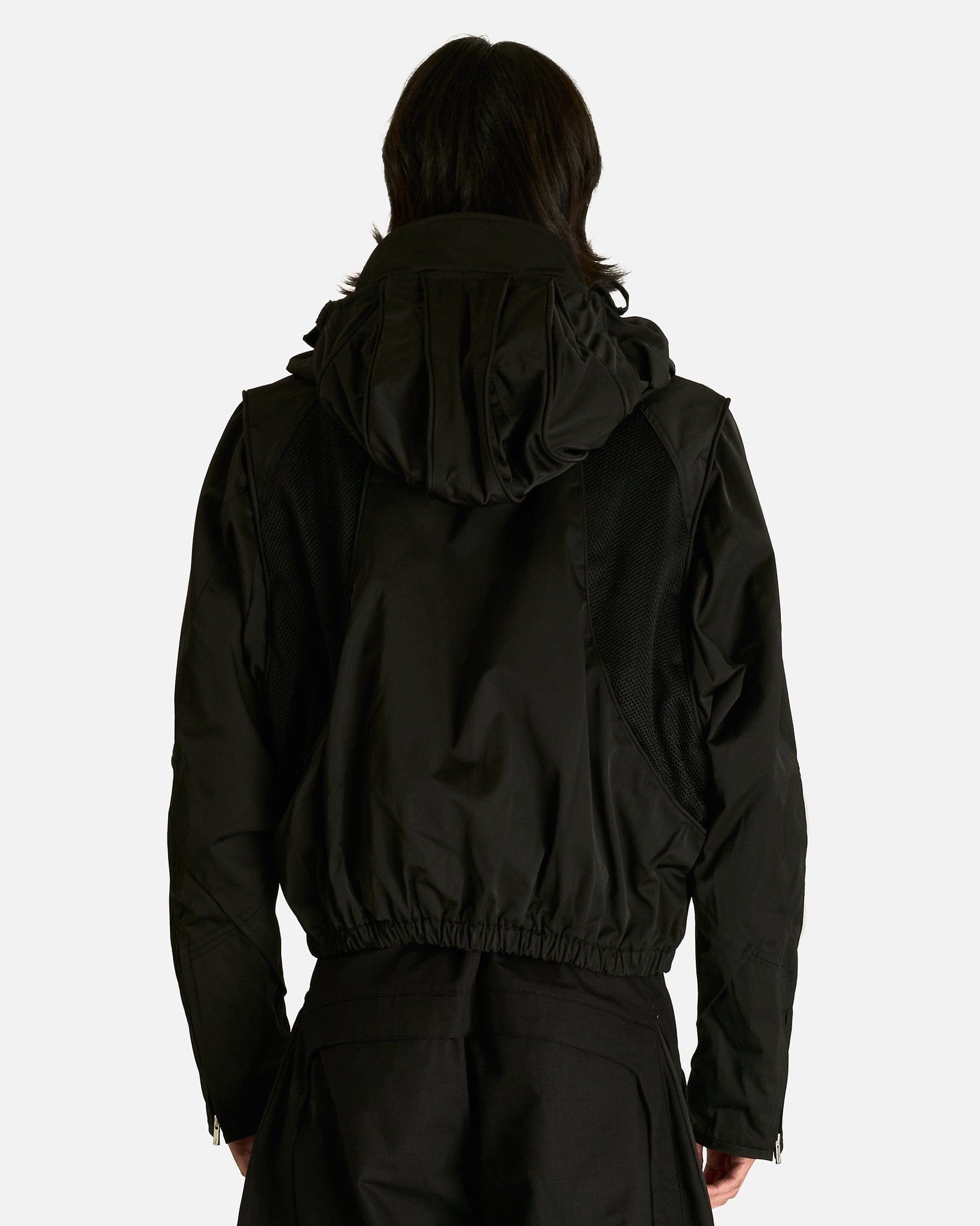 FFFPOSTALSERVICE Men's Jackets Parachute Hooded Jacket in Black