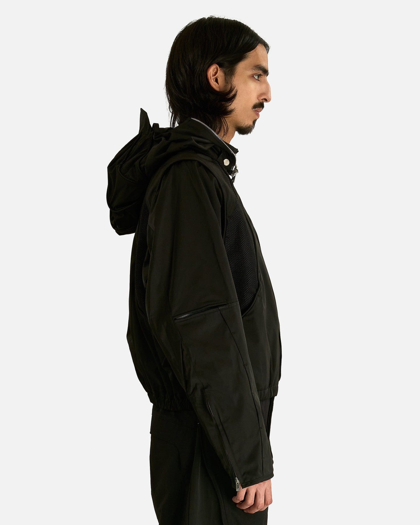 FFFPOSTALSERVICE Men's Jackets Parachute Hooded Jacket in Black