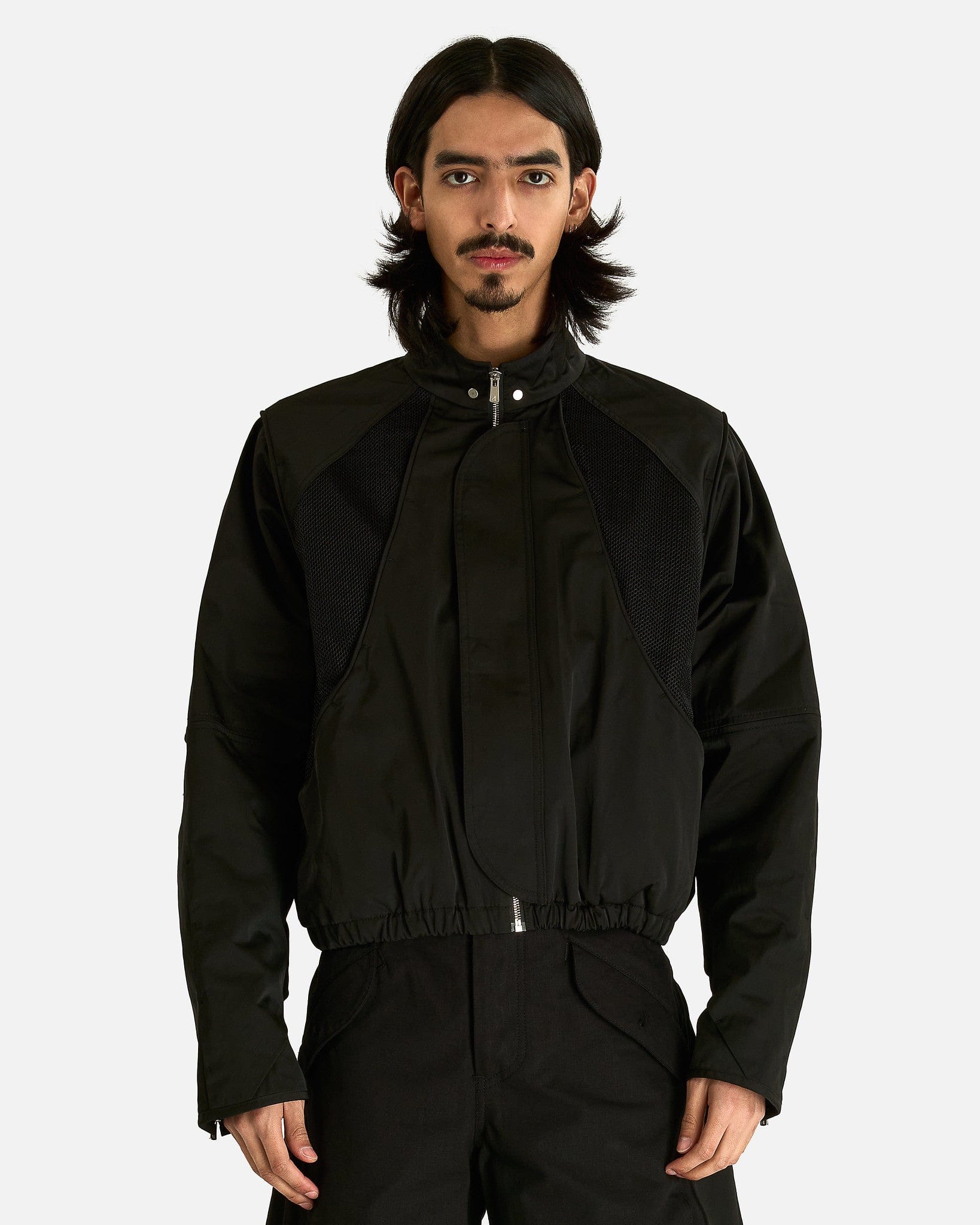 FFFPOSTALSERVICE Men's Jackets Parachute Hooded Jacket in Black