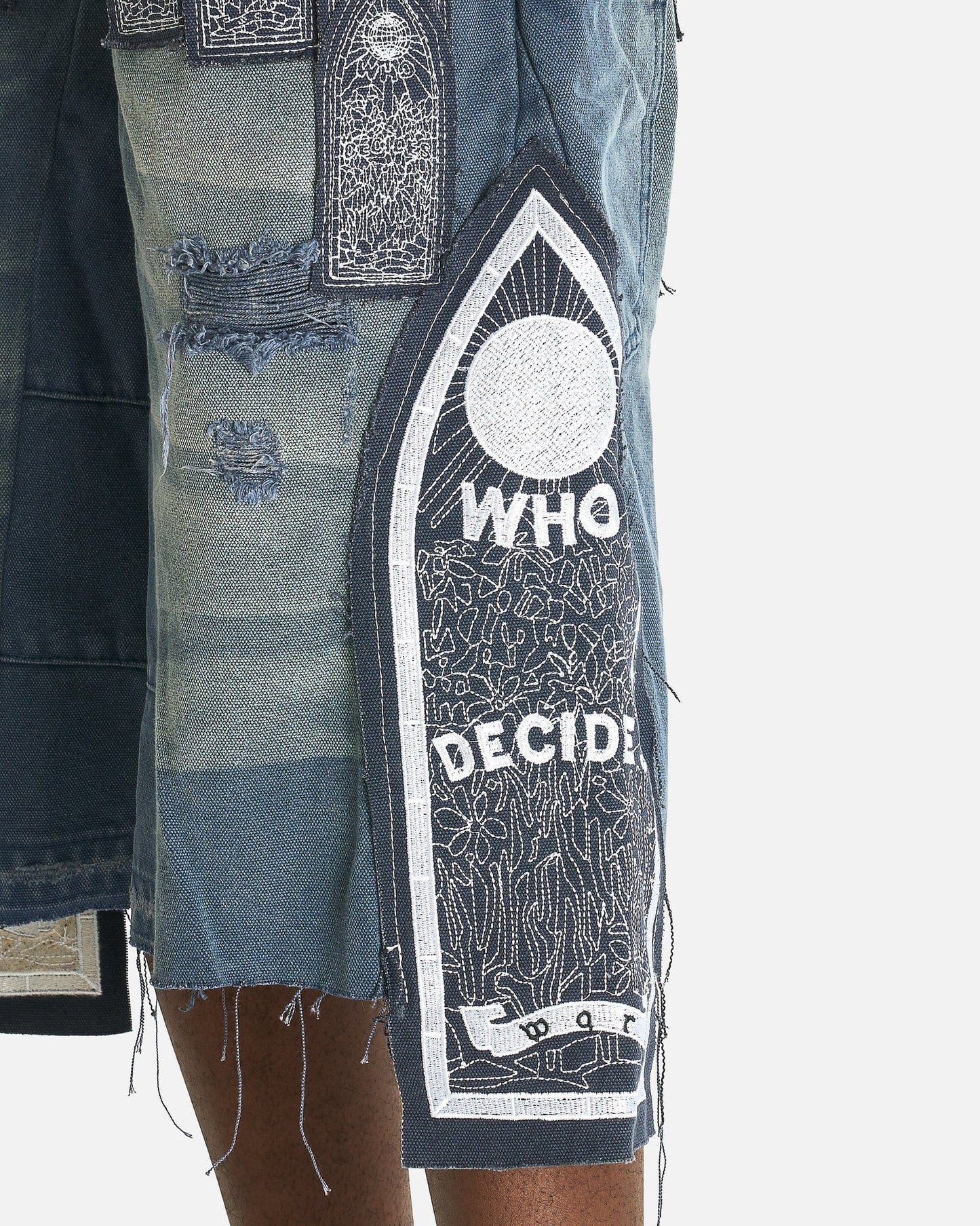 Who Decides War Men's Shorts Patch Arched Carpenter Short in Indigo