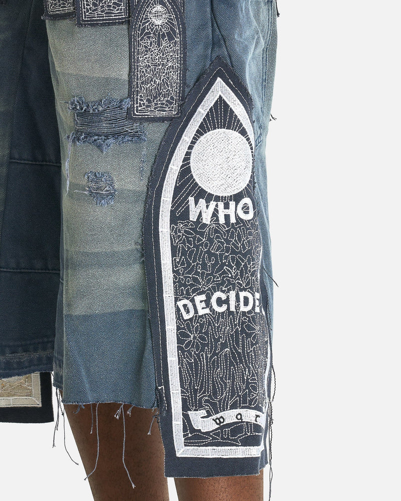 Who Decides War Men's Shorts Patch Arched Carpenter Short in Indigo