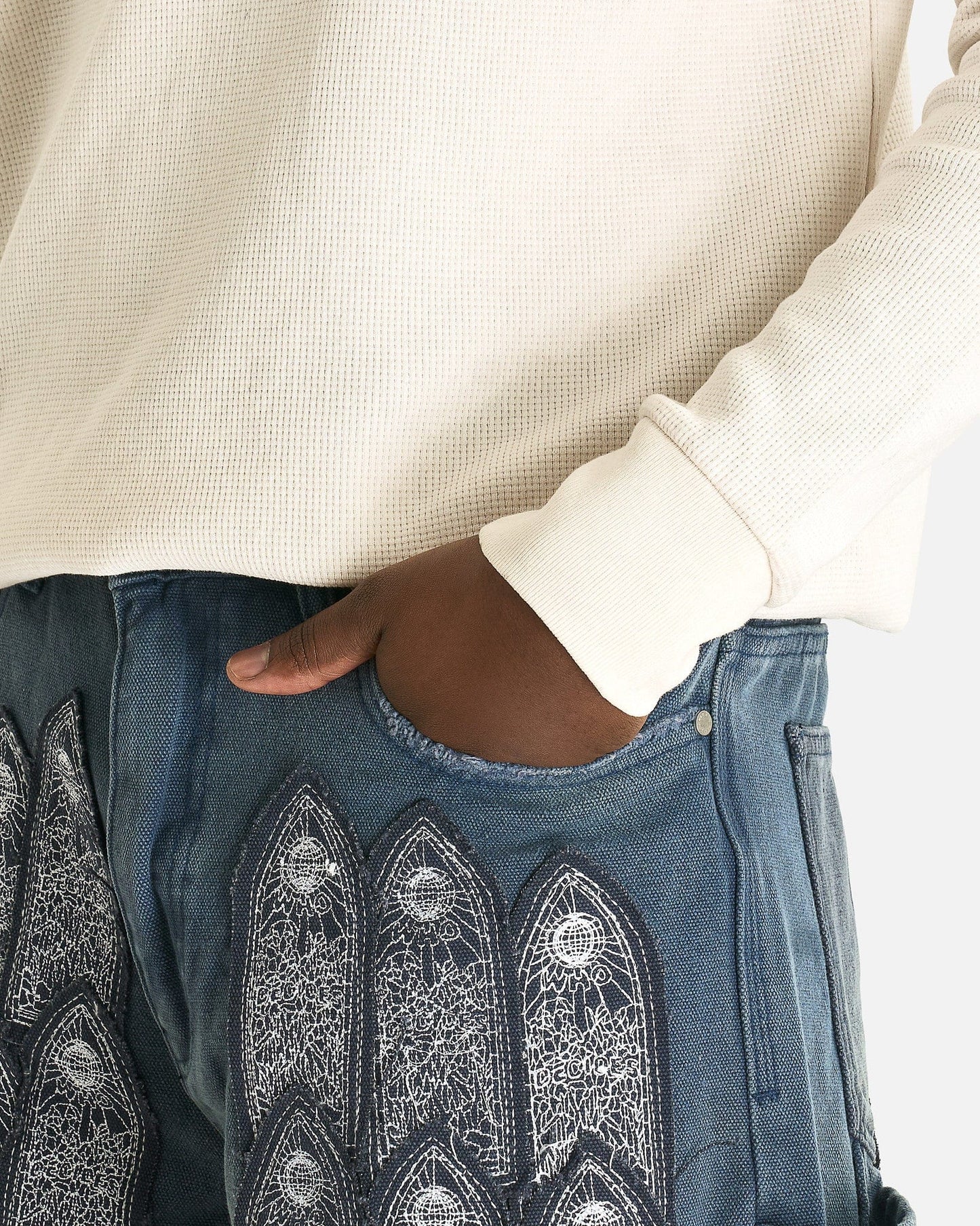 Who Decides War Men's Shorts Patch Arched Carpenter Short in Indigo