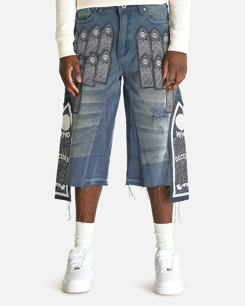 Who Decides War Men's Shorts Patch Arched Carpenter Short in Indigo