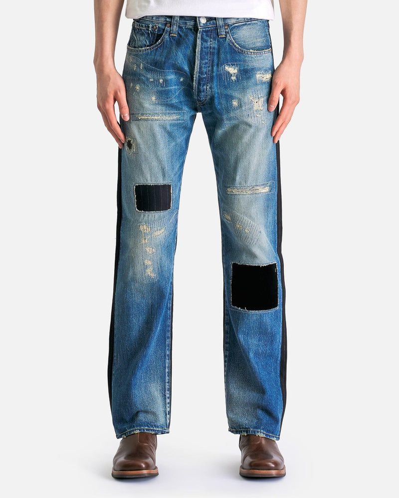 Patchwork Denim in Pinstripe Black