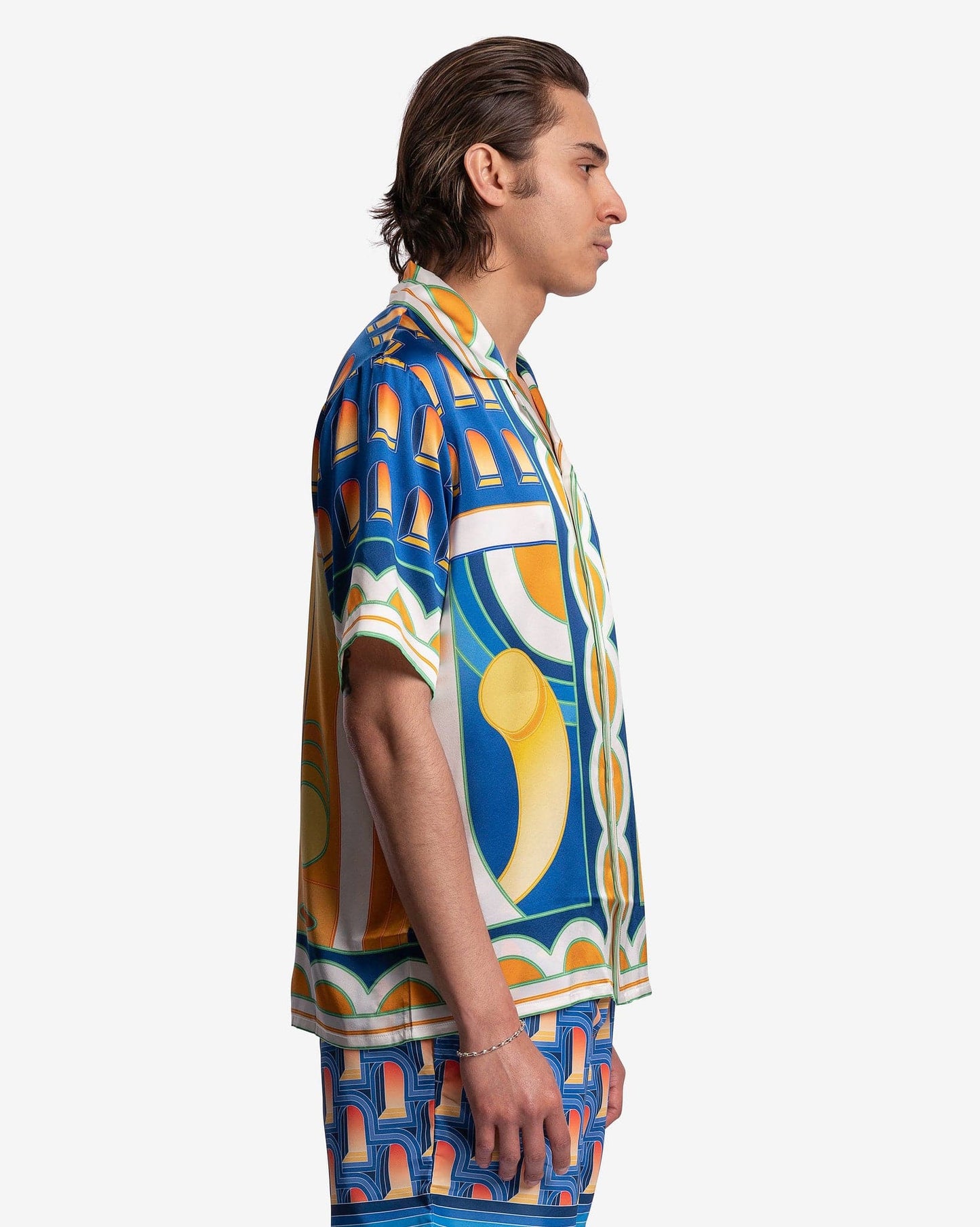 Casablanca Men's Shirts Paysage Cuban Collar Short Sleeve Shirt in Multi