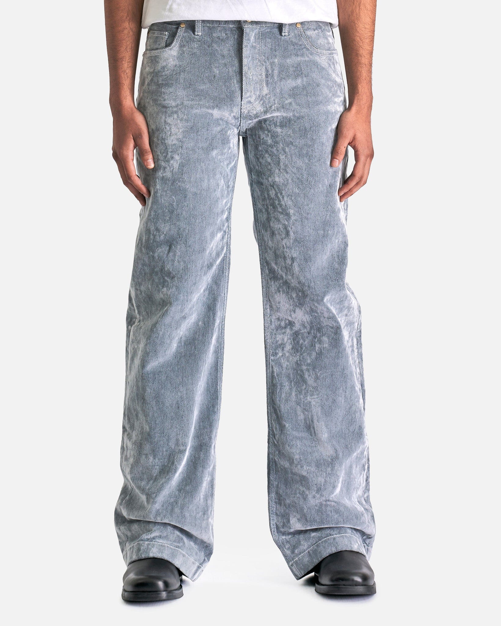 Peach Denim Jeans in Aqua Blue – SVRN