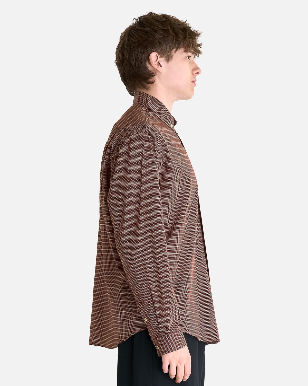 The Row Men's Shirts Pempeo Shirt in Chocolate Check