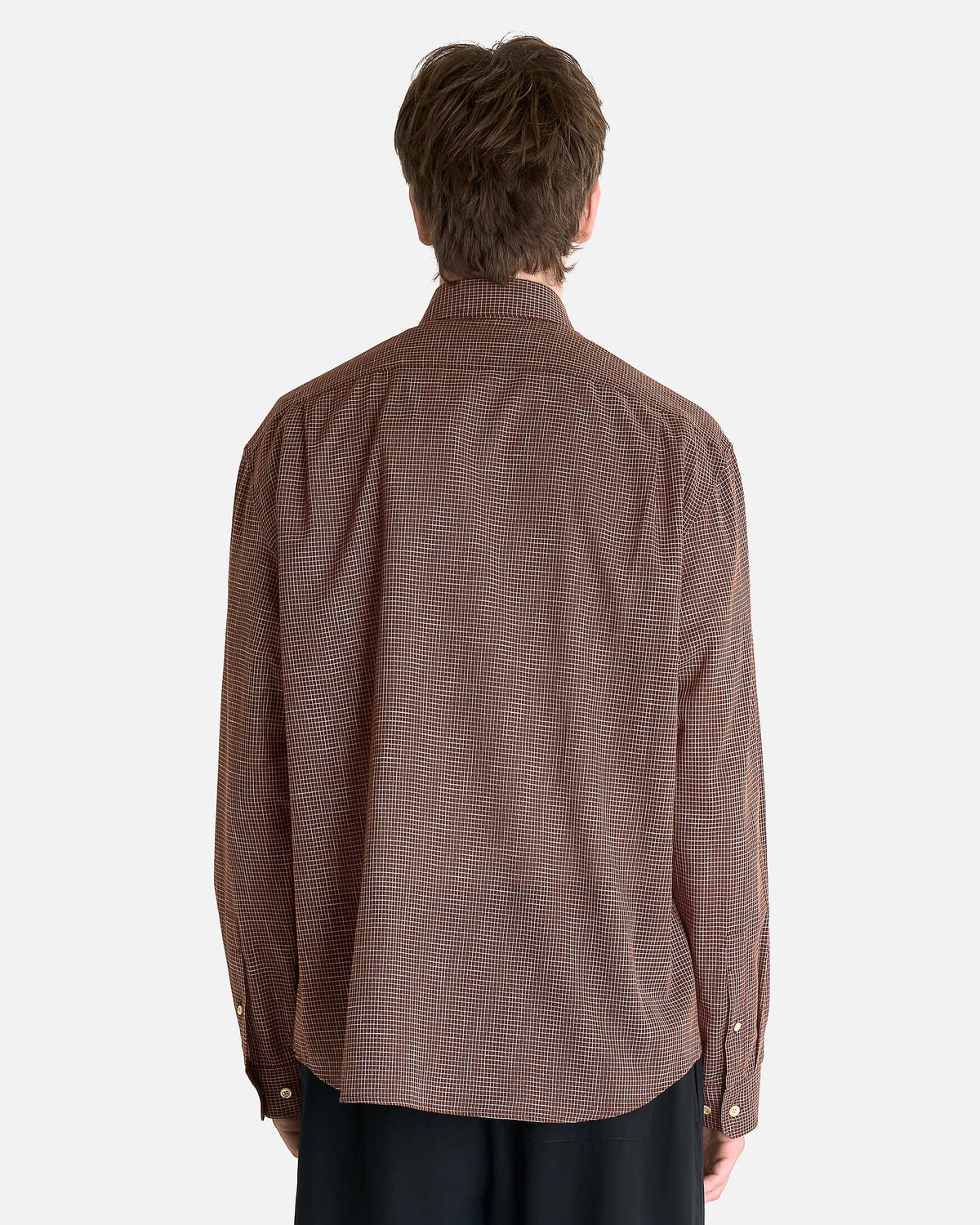 The Row Men's Shirts Pempeo Shirt in Chocolate Check