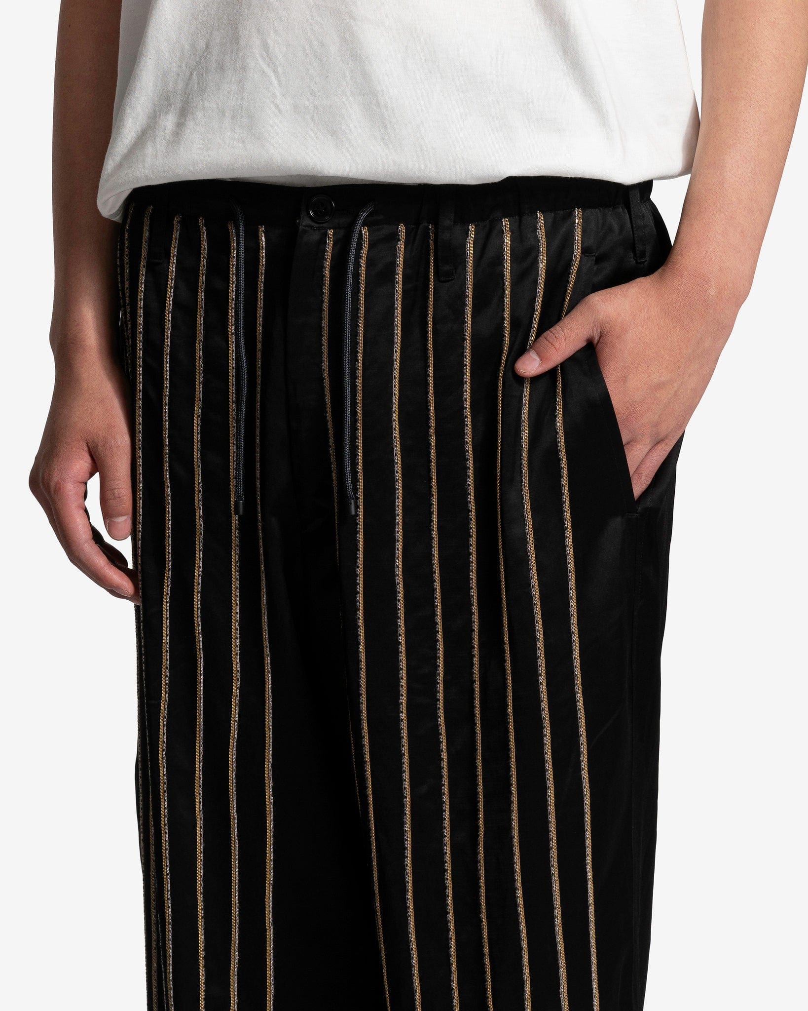 Dries Van Noten Men's Pants Penny EMB Pants in Black