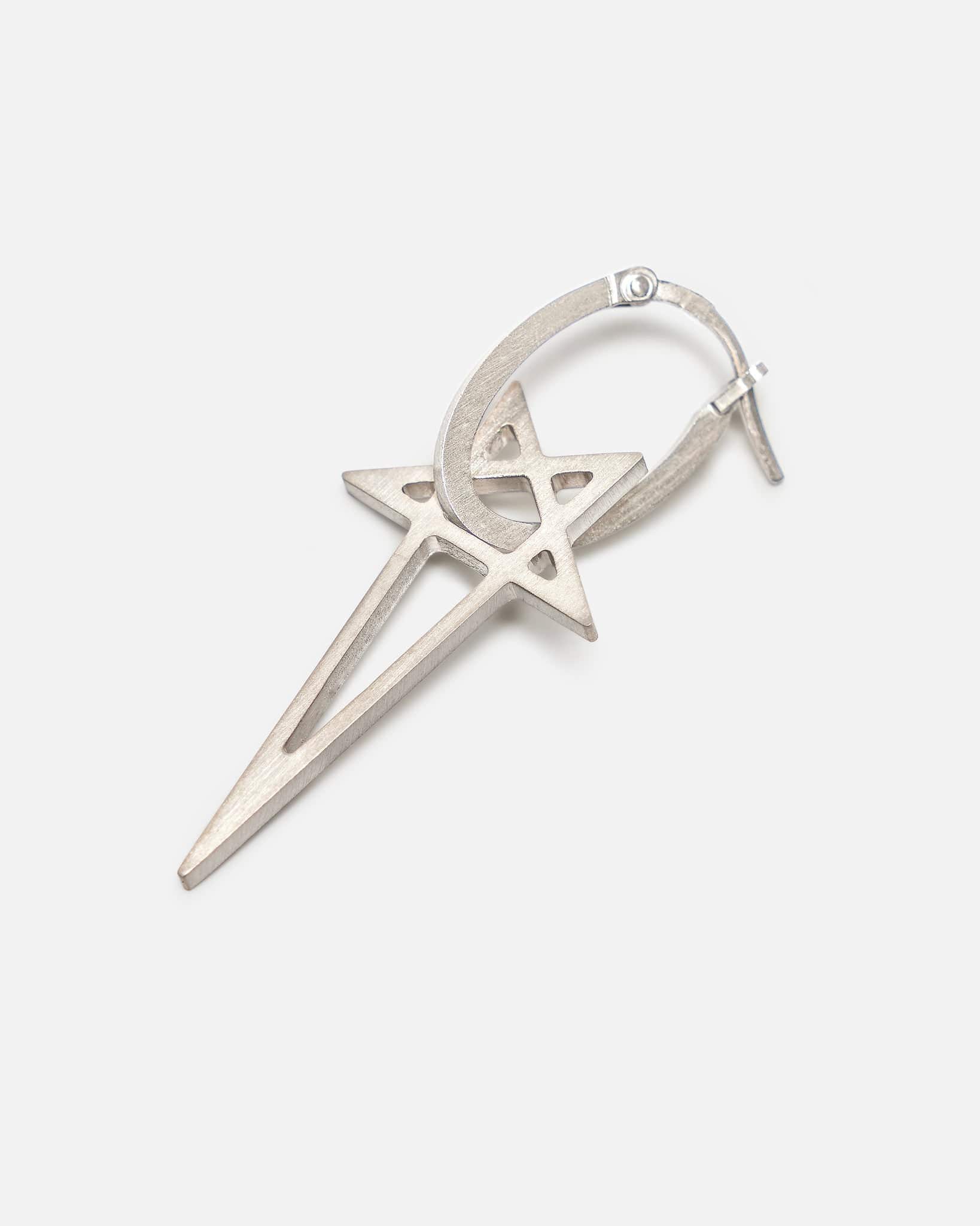 Rick Owens Jewelry OS Pentagram Earring in Silver