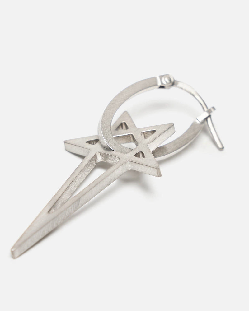 Rick Owens Jewelry OS Pentagram Earring in Silver