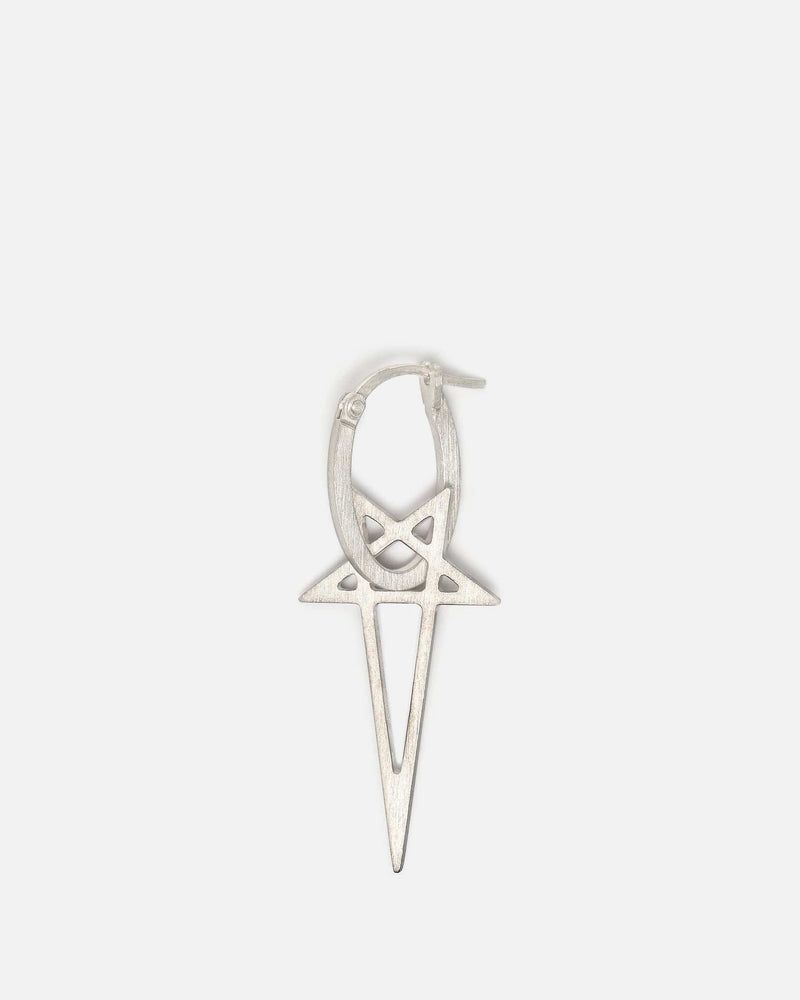 Rick Owens Jewelry OS Pentagram Earring in Silver