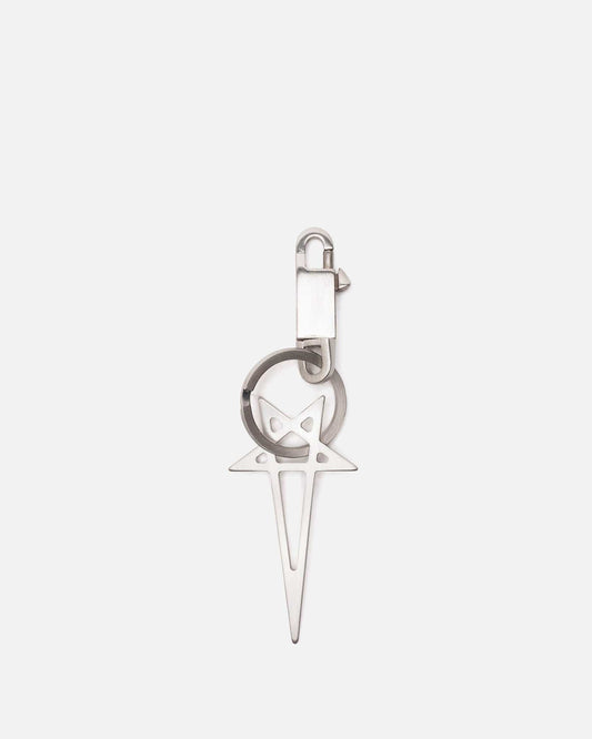 Rick Owens Jewelry O/S Pentagram Keychain in Palladio