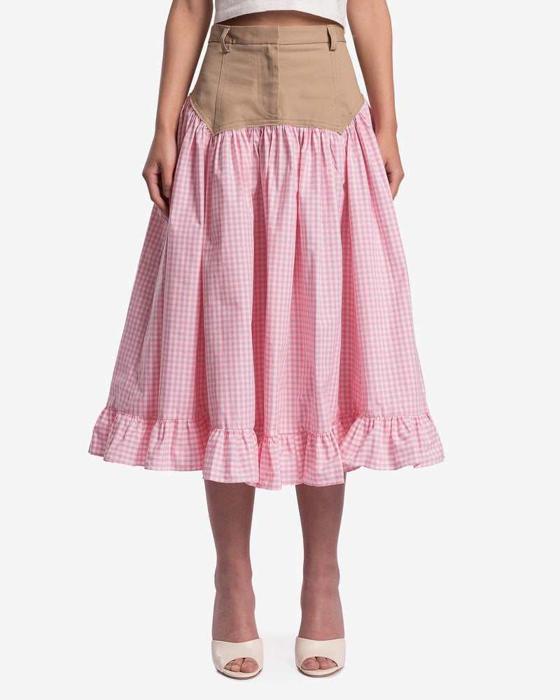 Sandy Liang Women Skirts Petronas Skirt in Pink Gingham