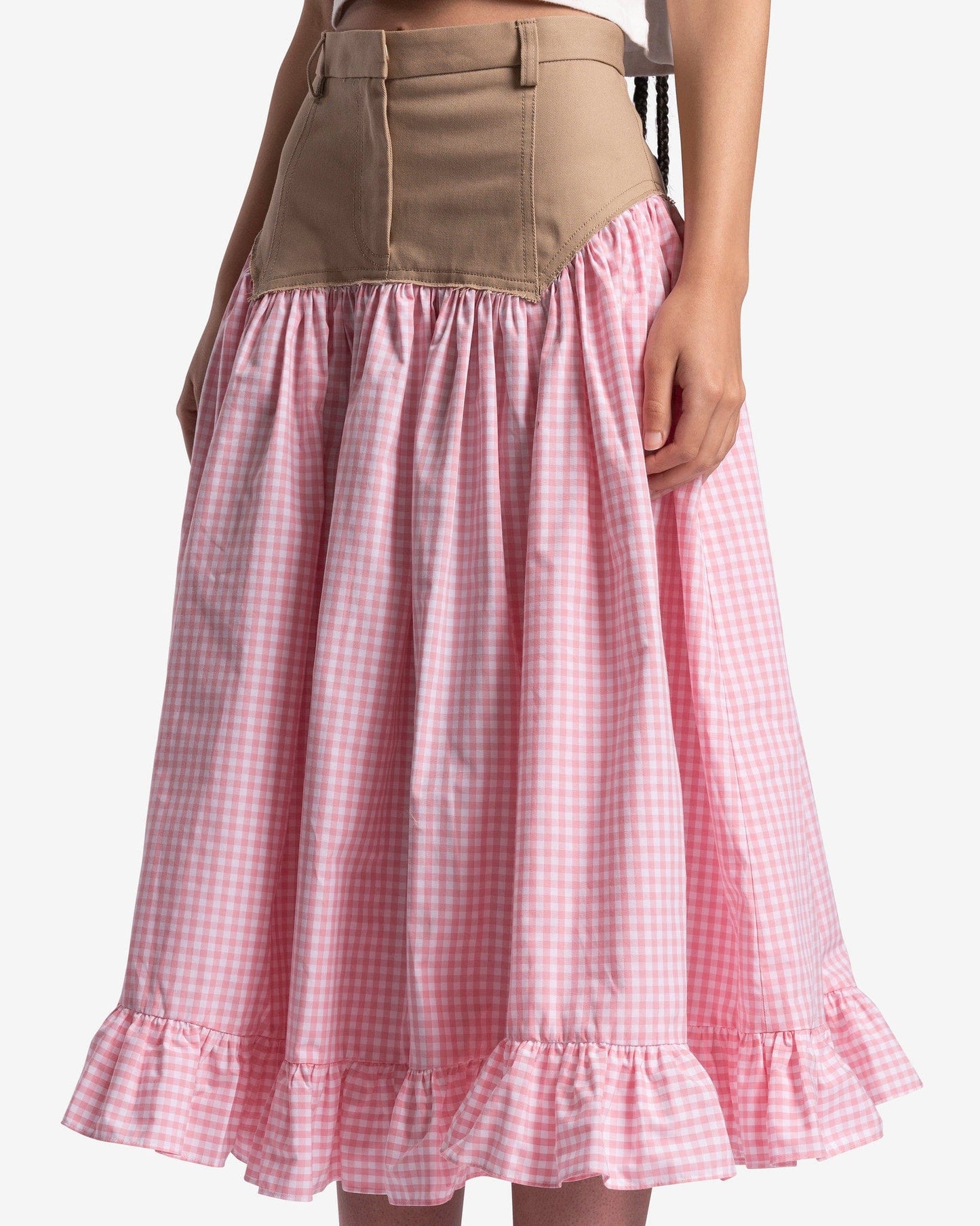 Sandy Liang Women Skirts Petronas Skirt in Pink Gingham