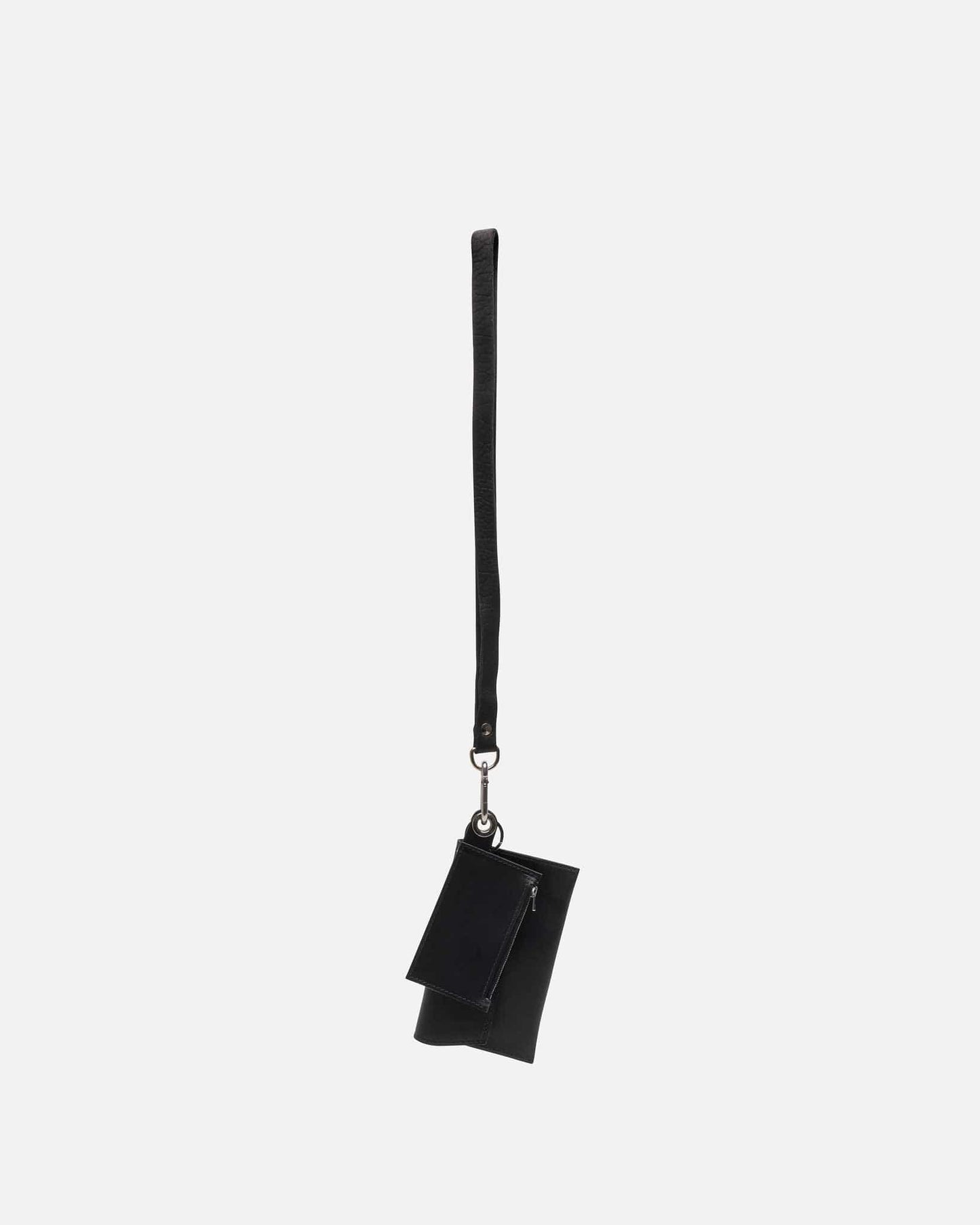 Guidi Leather Goods OS Phone-Card Holder in Black Pressed Kangaroo