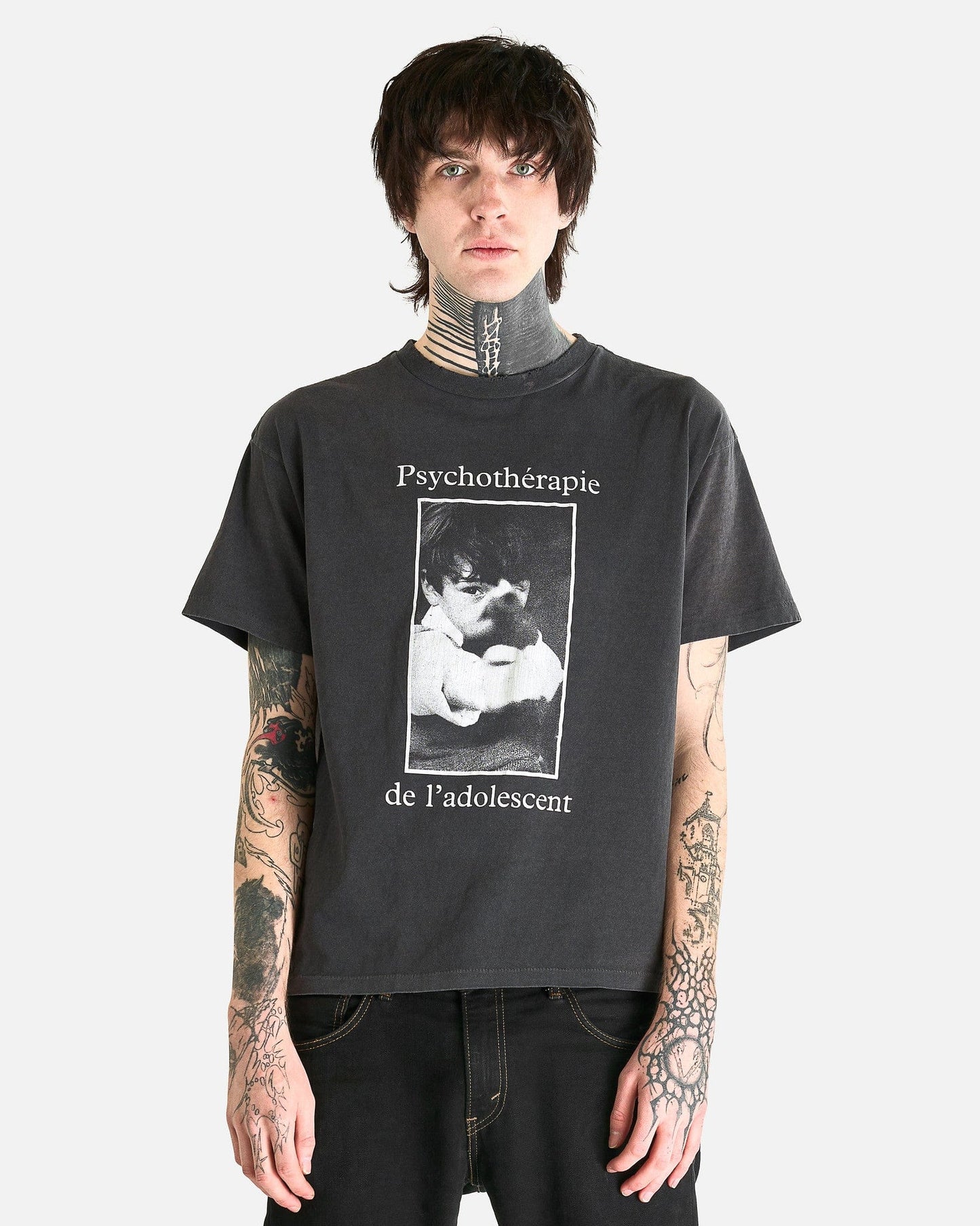 Enfants Riches Deprimes Men's T-Shirts Physchothérapie De L'Adolescent T-Shirt in Sun Faded Black