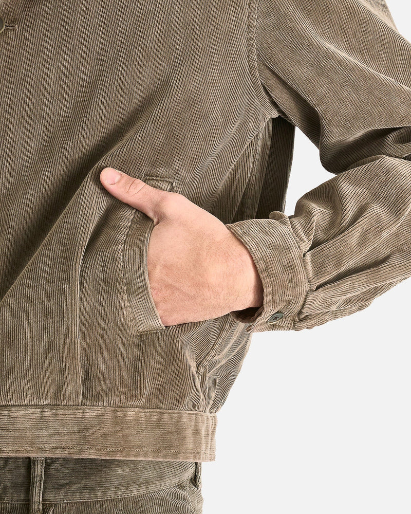 Pigment Dyed Finx Corduroy Blouson in Olive Brown – SVRN