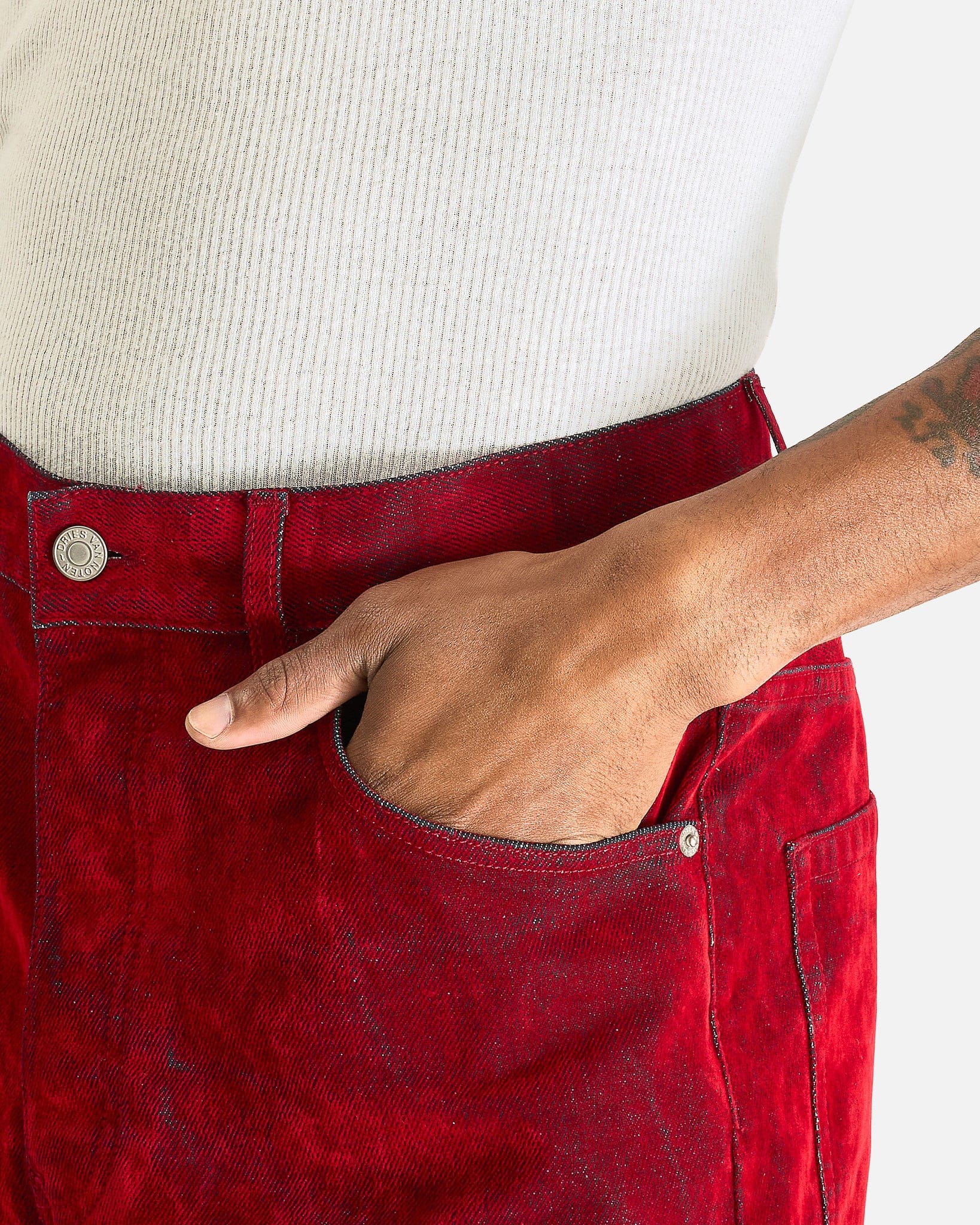 Dries Van Noten Men's Pants Pine Den Pants in Red