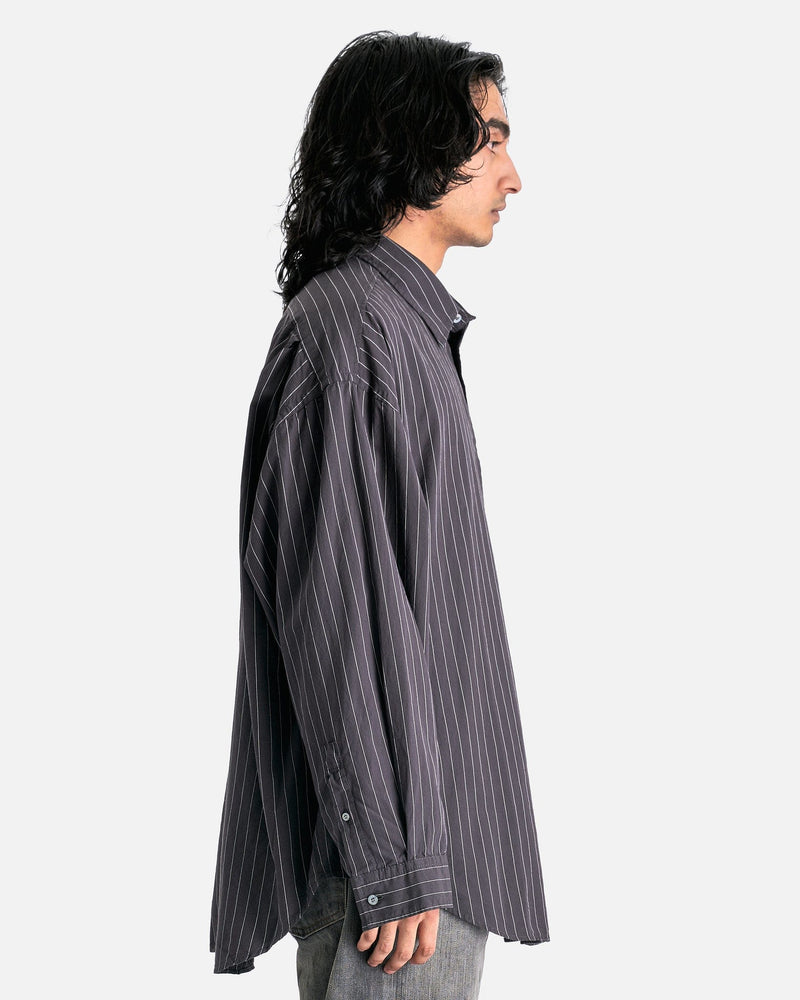Pinstripe Button-Up Shirt in Black/White SVRN Pinstripe Button-Up Shirt in Black/White SVRN