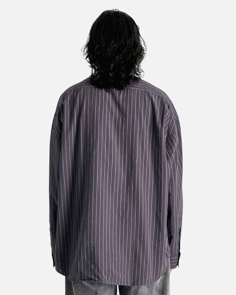 Pinstripe Button-Up Shirt in Black/White SVRN Pinstripe Button-Up Shirt in Black/White SVRN