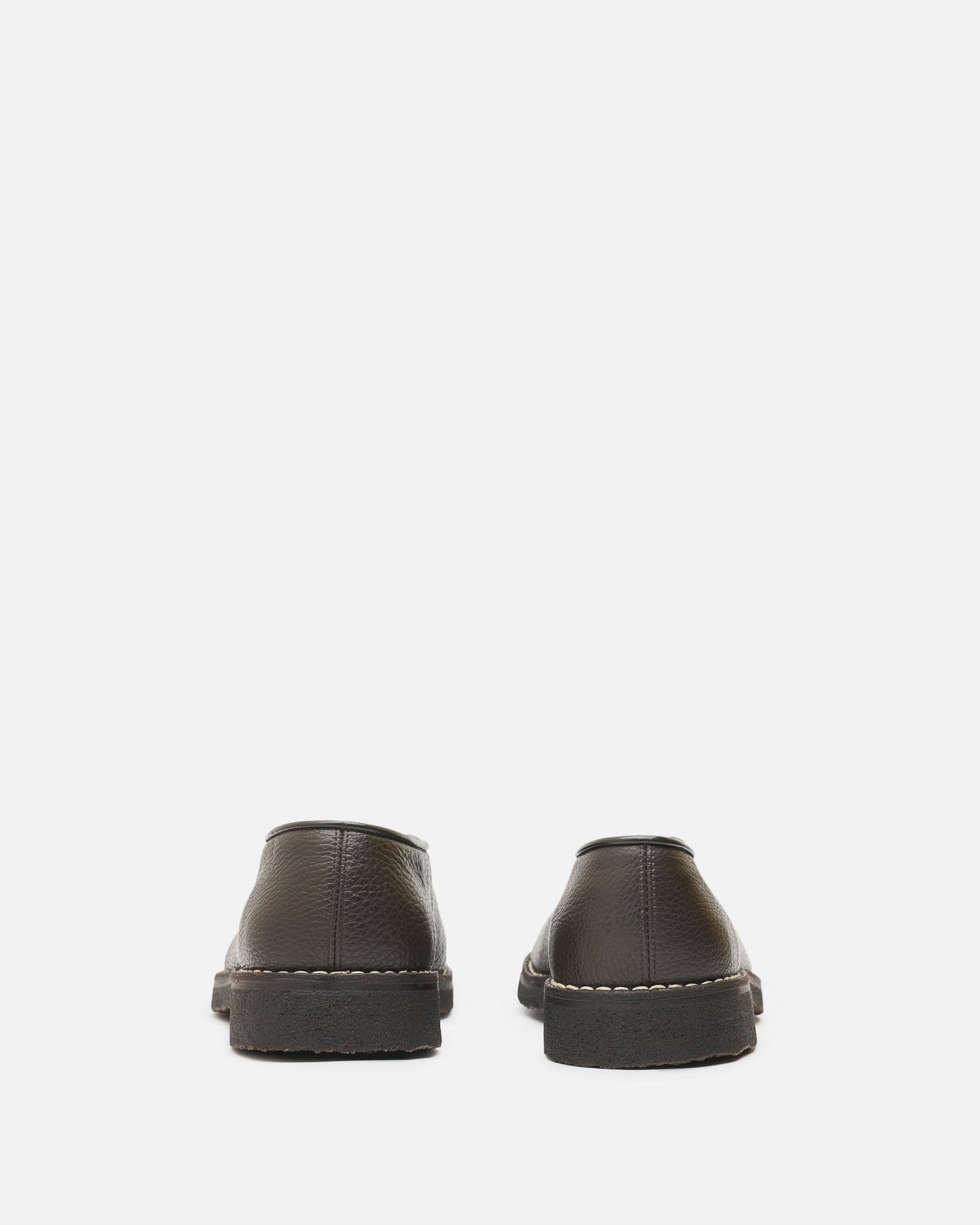 LEMAIRE Men's Shoes Piped Crepe Slippers in Dark Brown