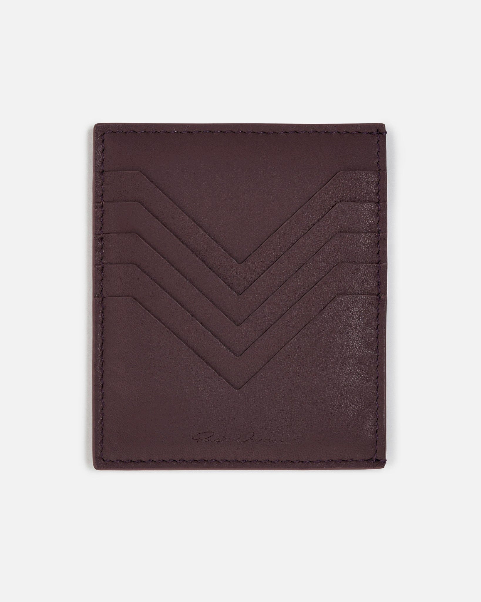 Rick Owens Leather Goods O/S Pirarucu Leather Square CC Holder in Amethyst