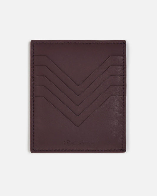 Rick Owens Leather Goods O/S Pirarucu Leather Square CC Holder in Amethyst
