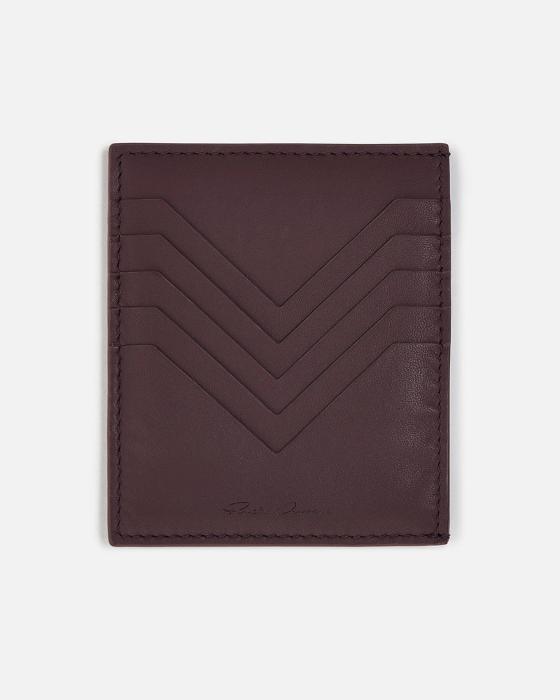 Rick Owens Leather Goods O/S Pirarucu Leather Square CC Holder in Amethyst