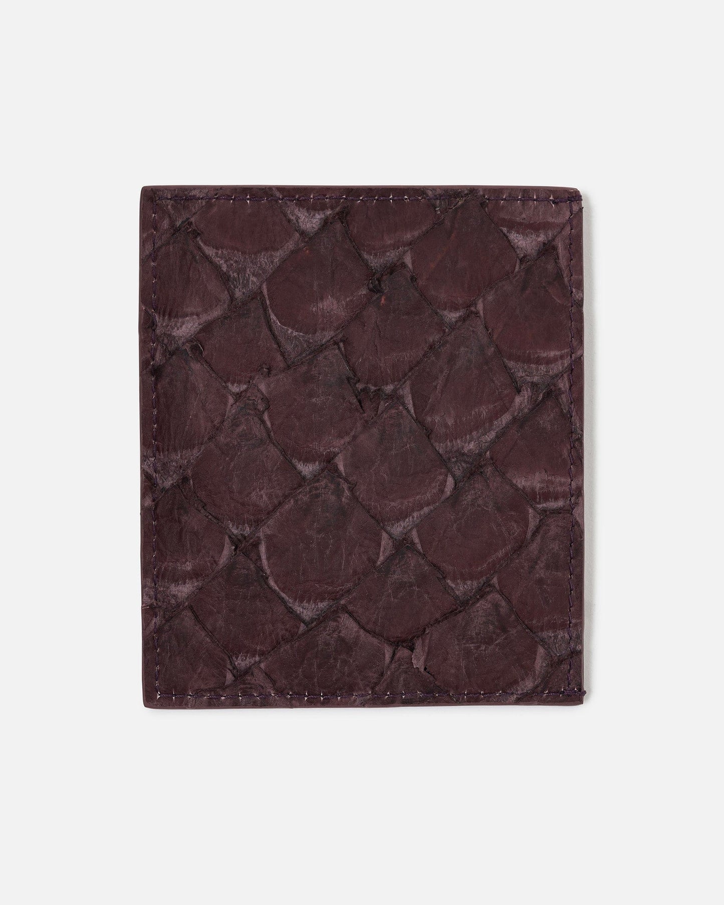 Rick Owens Leather Goods O/S Pirarucu Leather Square CC Holder in Amethyst