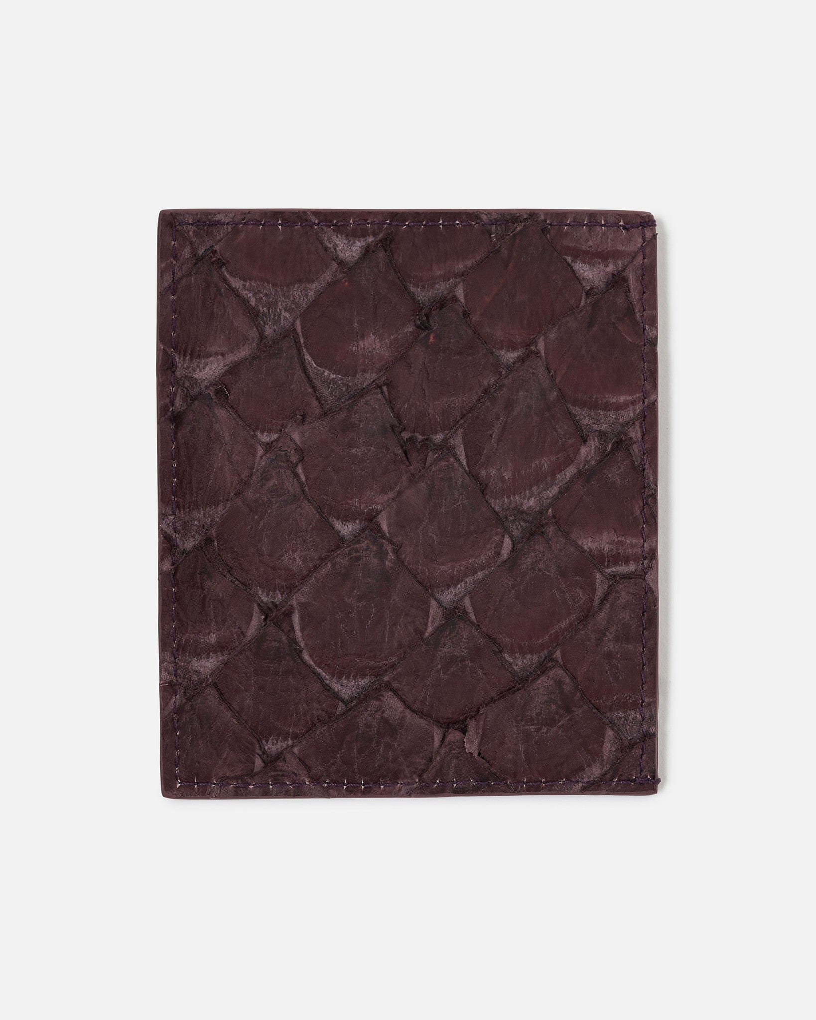 Rick Owens Leather Goods O/S Pirarucu Leather Square CC Holder in Amethyst