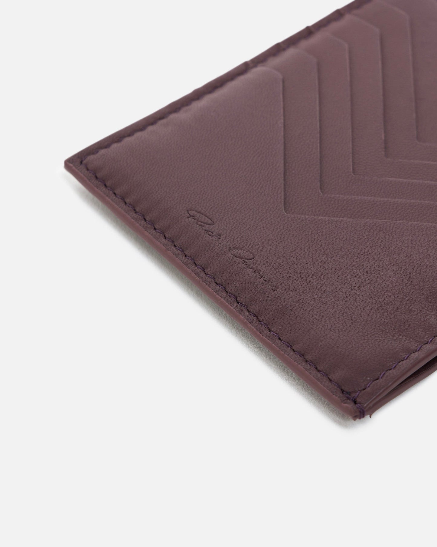Rick Owens Leather Goods O/S Pirarucu Leather Square CC Holder in Amethyst
