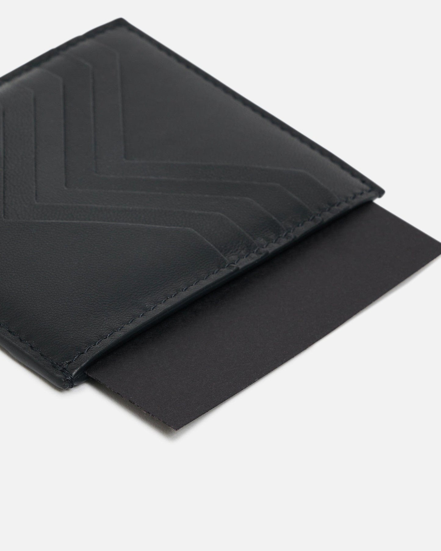 Rick Owens Leather Goods O/S Pirarucu Leather Square CC Holder in Black