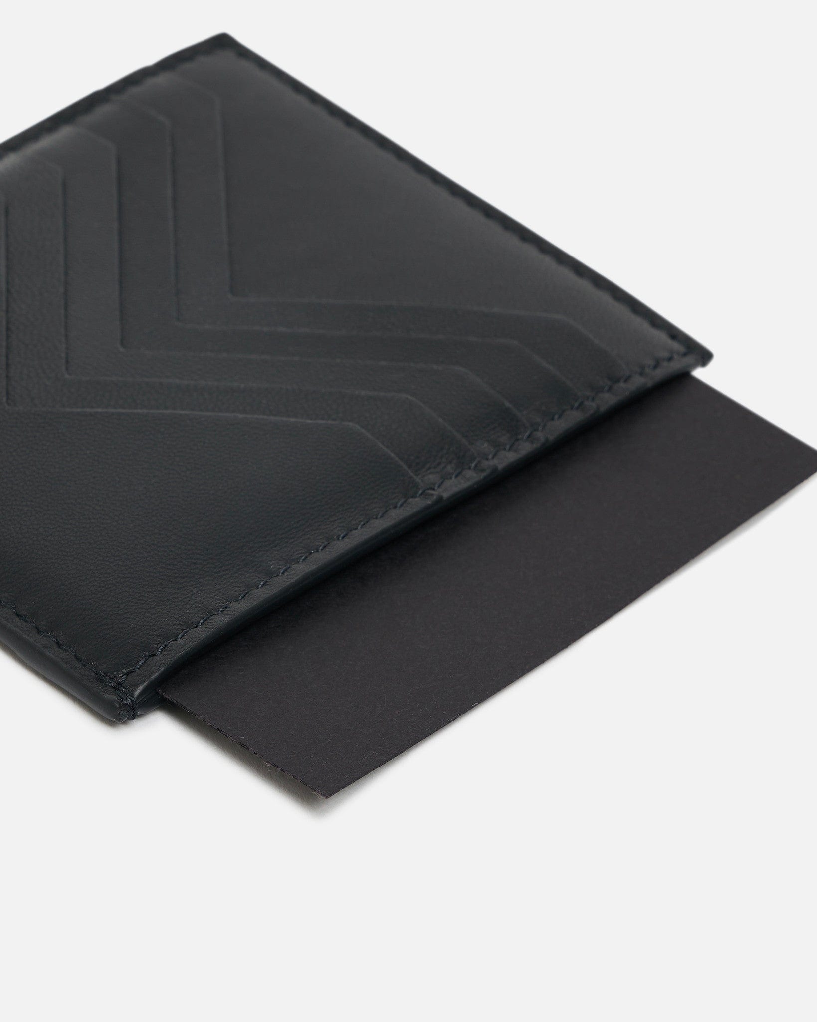 Rick Owens Leather Goods O/S Pirarucu Leather Square CC Holder in Black