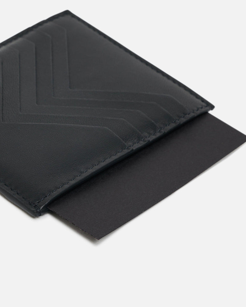 Rick Owens Leather Goods O/S Pirarucu Leather Square CC Holder in Black