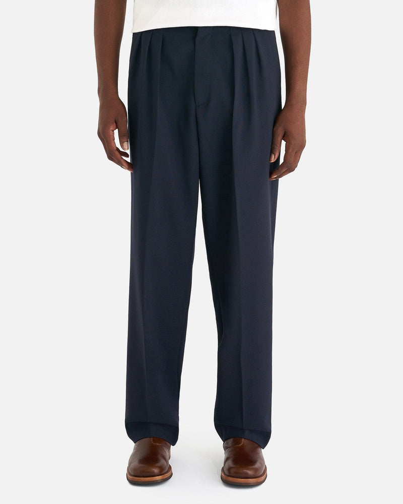Pleated Tailored Pant in Midnight Blue SVRN Pleated Tailored Pant in Midnight Blue SVRN