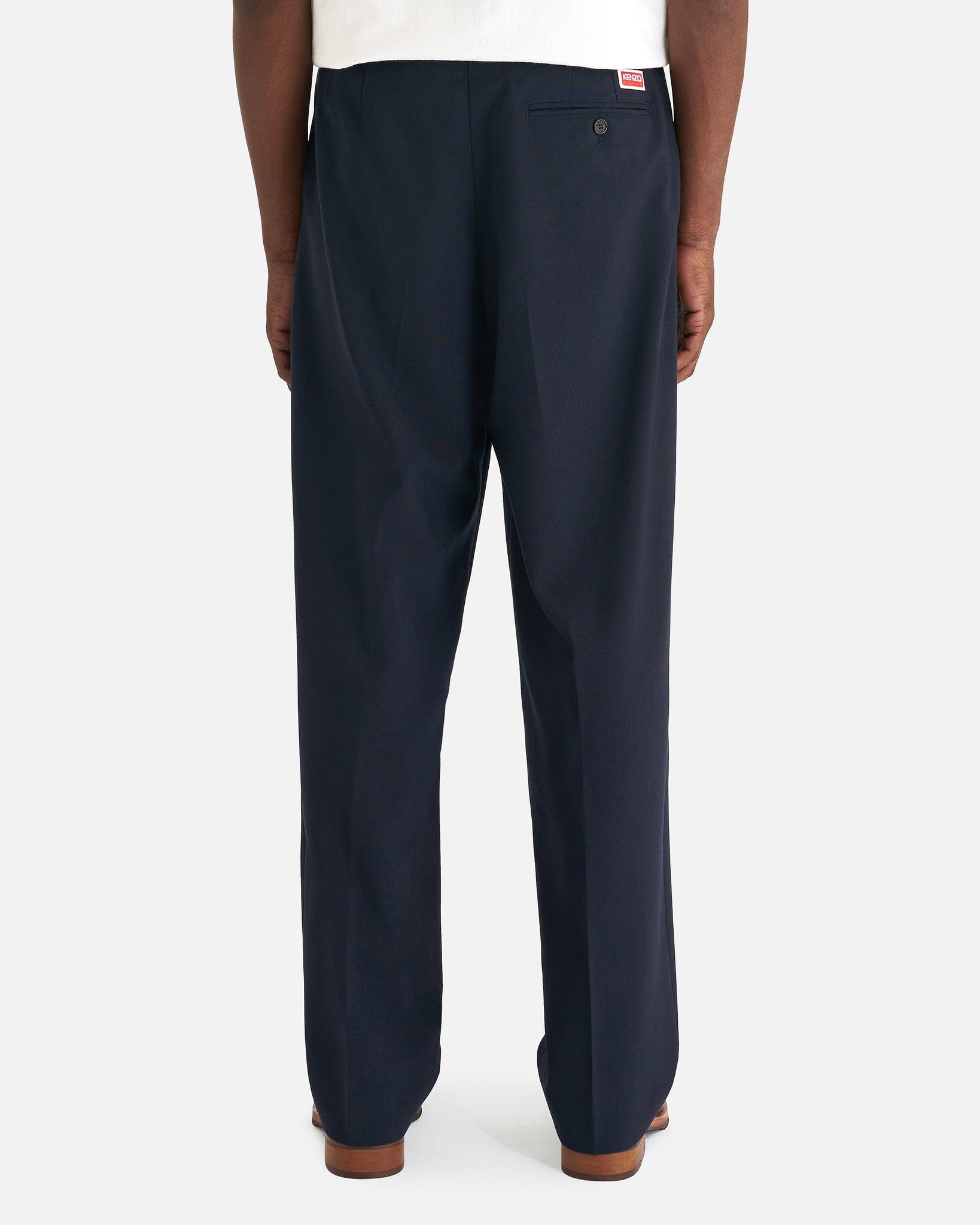 KENZO Men's Pants Pleated Tailored Pant in Midnight Blue