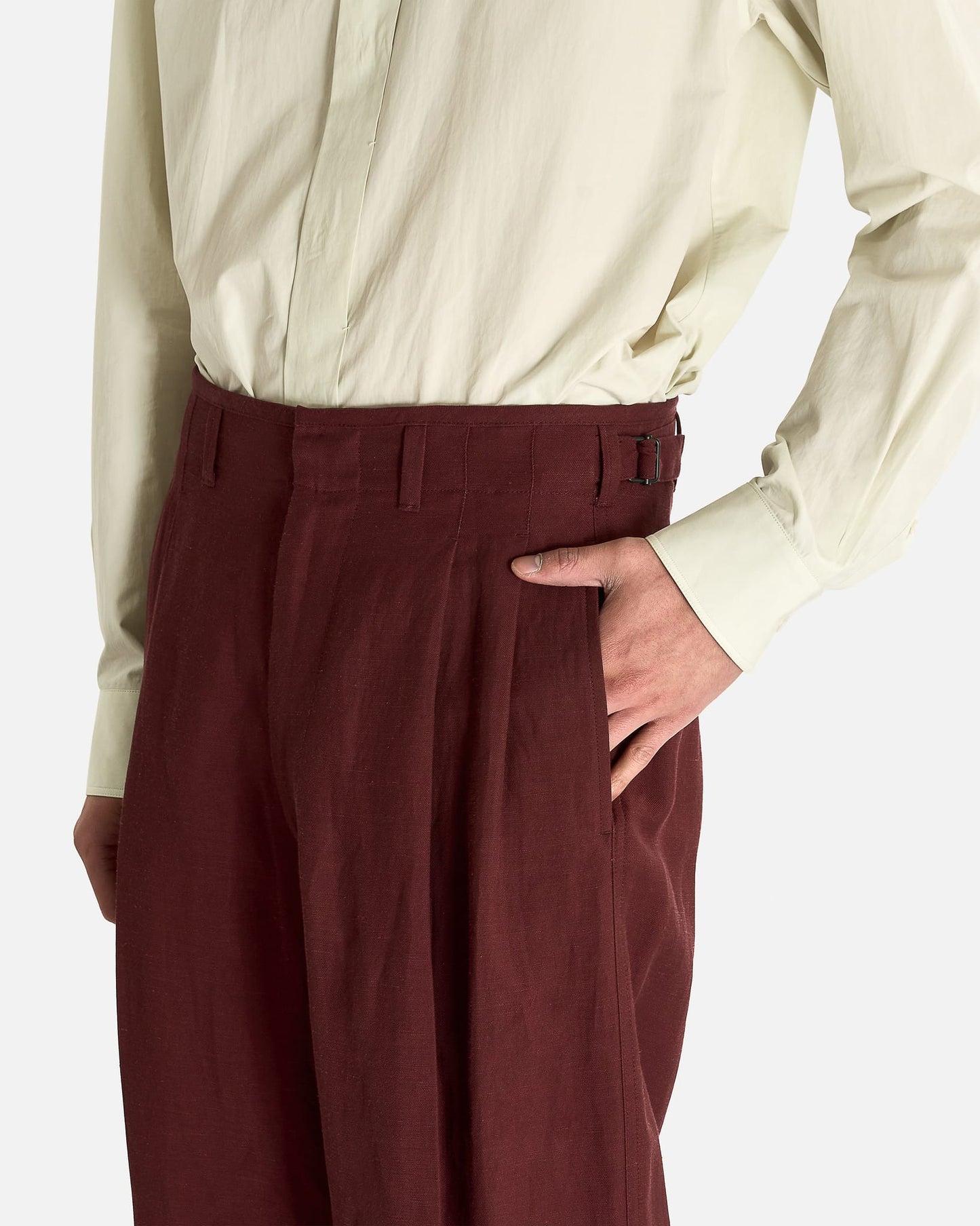Lemaire Men's Pants Pleated Tailored Pants in Porto