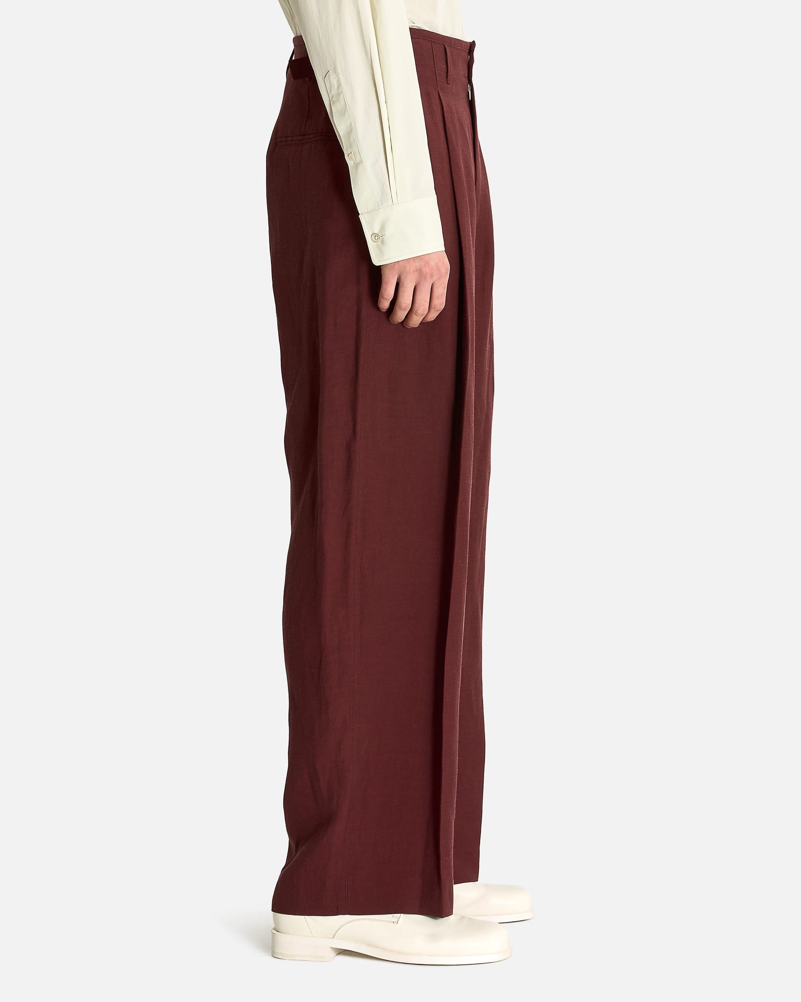Lemaire Men's Pants Pleated Tailored Pants in Porto