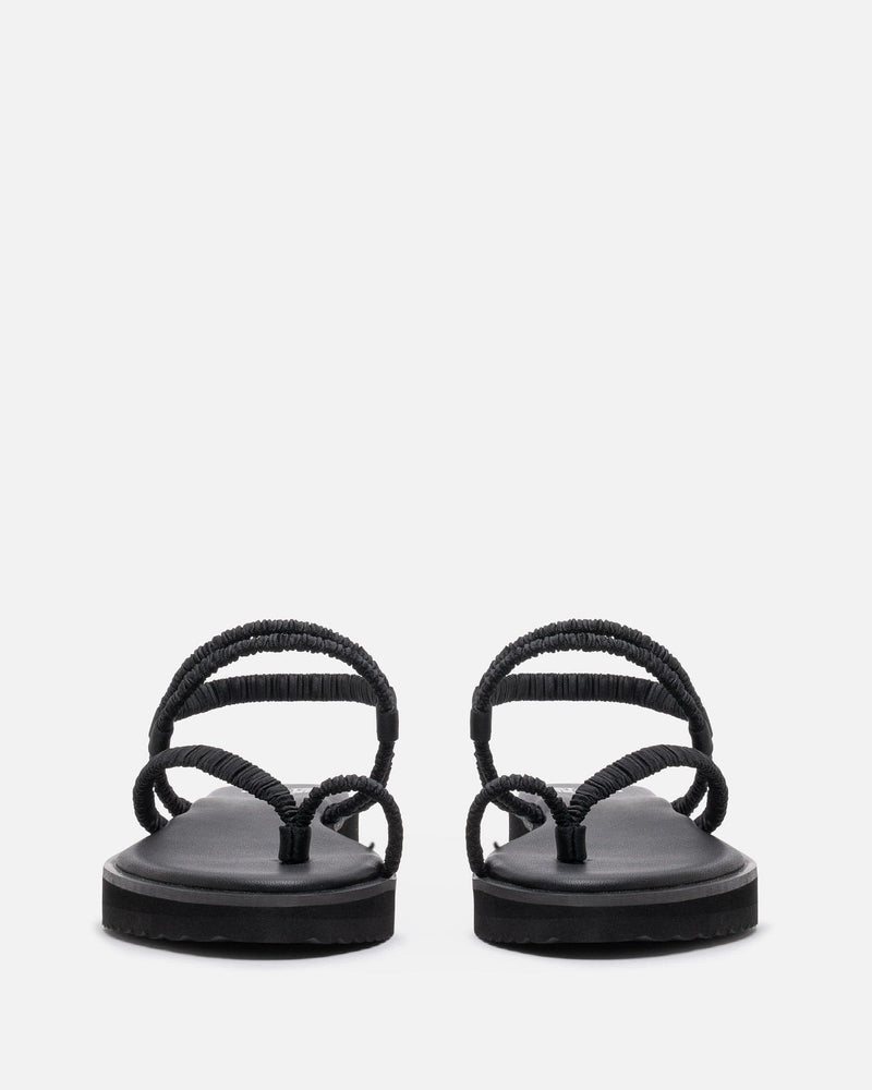 Pleats Please Issey Miyake Women Sandals Pleats Strap Sandals in Black