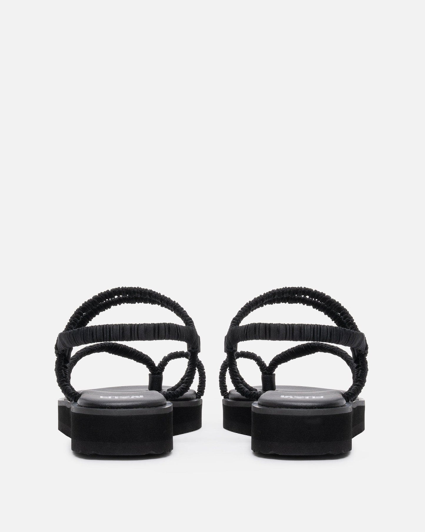 Pleats Please Issey Miyake Women Sandals Pleats Strap Sandals in Black