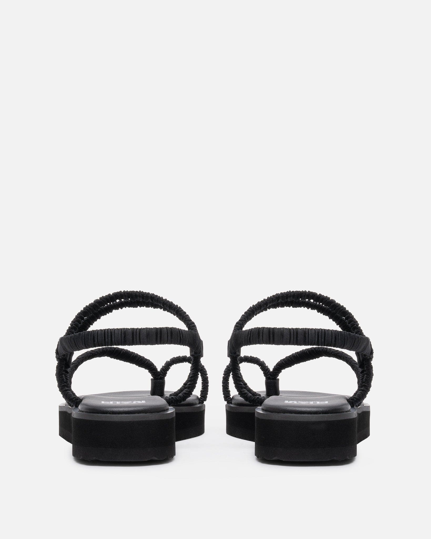 Pleats Please Issey Miyake Women Sandals Pleats Strap Sandals in Black
