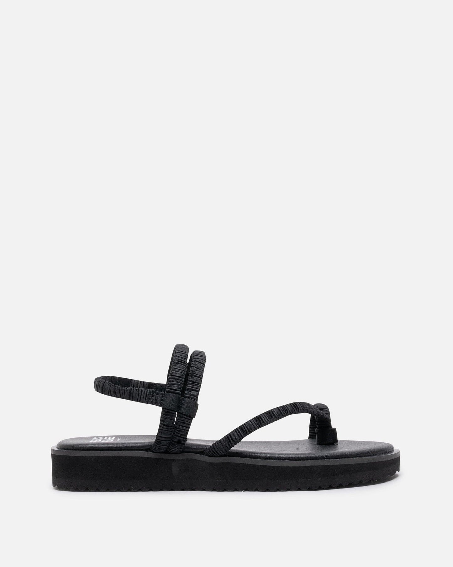 Pleats Please Issey Miyake Women Sandals Pleats Strap Sandals in Black
