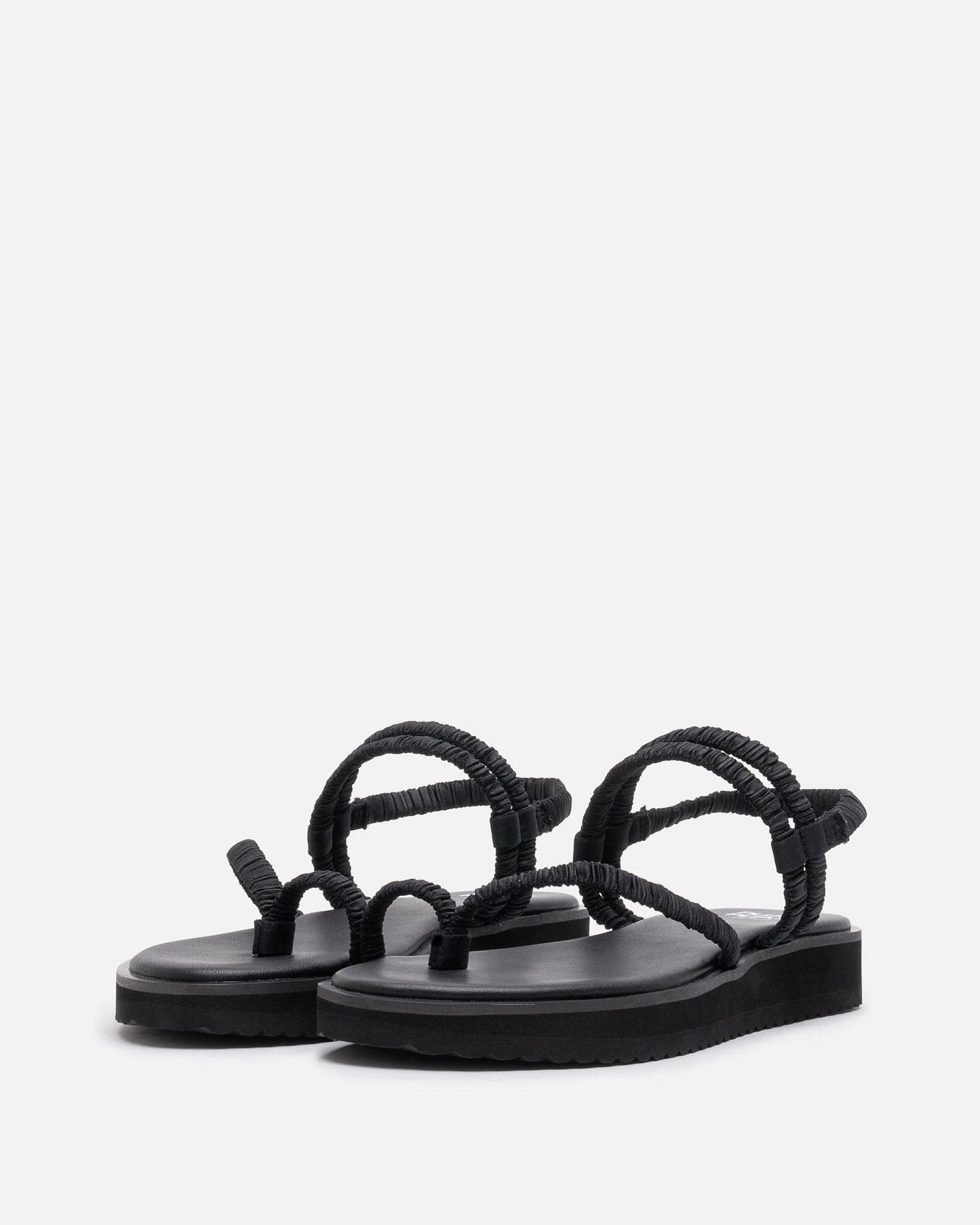 Pleats Please Issey Miyake Women Sandals Pleats Strap Sandals in Black
