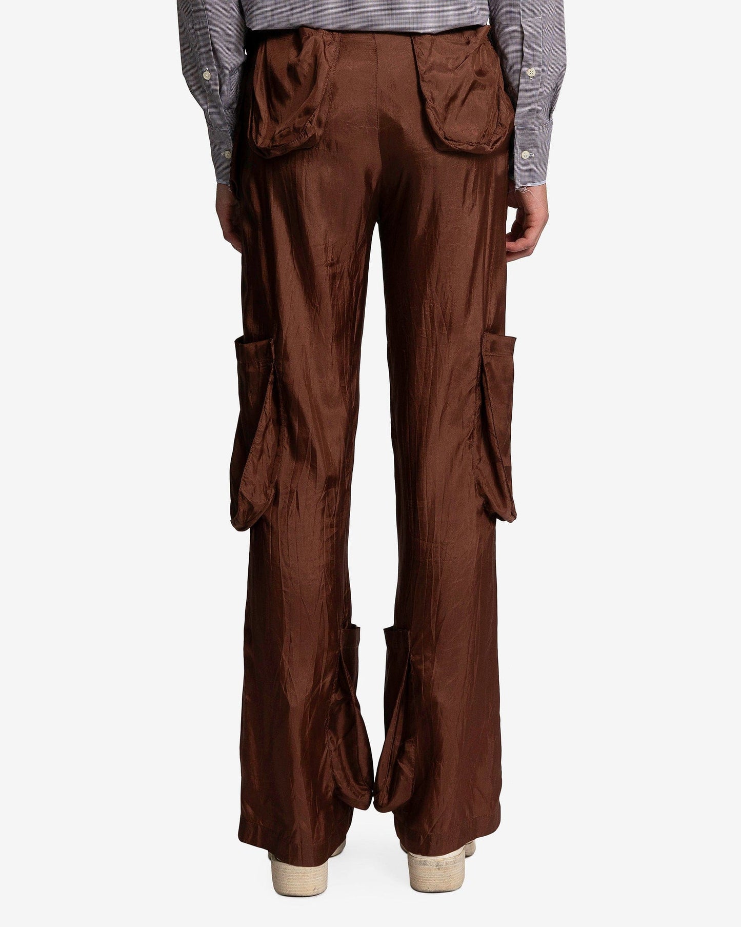 Edward Cuming Men's Pants Pocket Collage Trousers in Brown