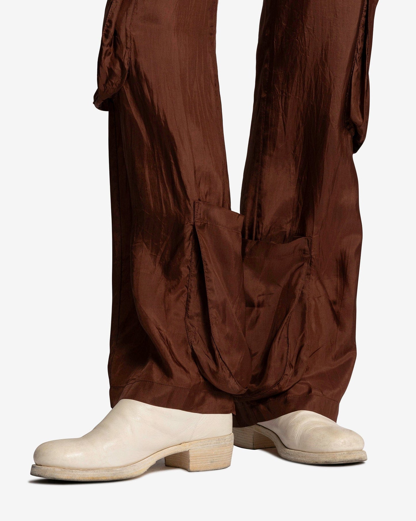 Edward Cuming Men's Pants Pocket Collage Trousers in Brown